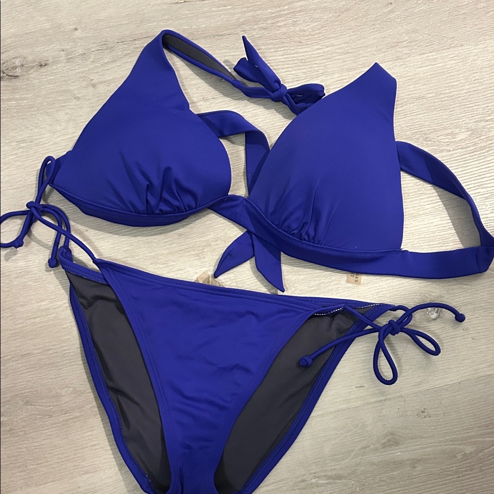 Victoria's Secret Royal Purple Blue Tie-Back Bikini Set